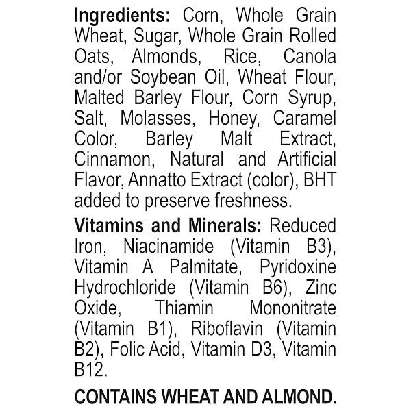 HONEY BUNCHES OF OATS WITH ALMONDS BREAKFAST CEREAL, HONEY ALMOND CEREAL WITH OATS AND GRANOLA CLUSTER, WHOLE GRAIN BREAKFAST CEREAL, 28 OZ MEGA SIZE BOX