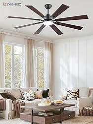 ZMISHIBO 62 inch Large Ceiling Fans with Lights and