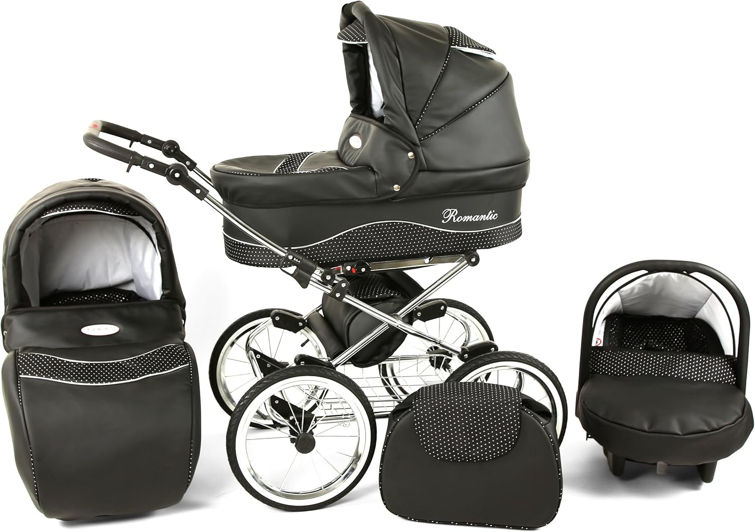 black leather pram