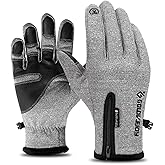 ZBDLXMD Winter Gloves Men Women -10℉ Touch Screen Waterproof Driving Warm Windproof Full Fingers Skiing Outdoor Work Cycling Fishing