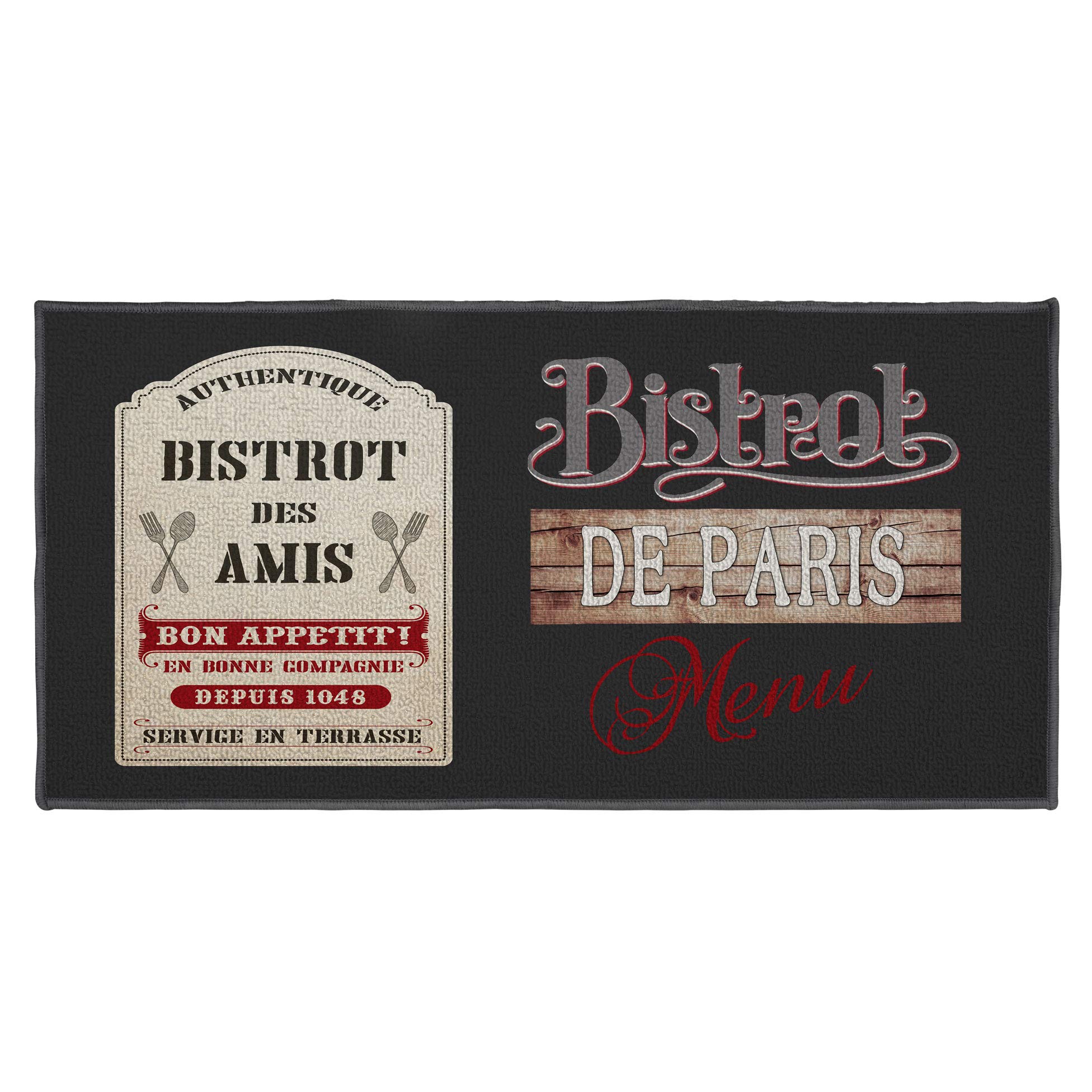 Douceur d'Intérieur Bistrot Des Amis Decorative Rug Rectangle, 50 x 120 cm