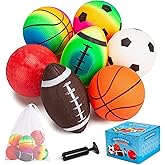 Innotoys Soft Balls for Toddlers Kids 1-3 3-5, Easy to Grip 5" Small Balls 7 Pack, Mini Football Soccer Basketball Playgroundball - First Birthday Gift Easter Basket Stuffers for Babies Boys Girls