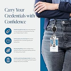Will Well ID Badge Holders with Clip and Keyring