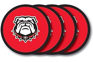 Duck House NCAA Georgia Bulldogs Vinyl Coaster Set (Pack of 4) , 4"