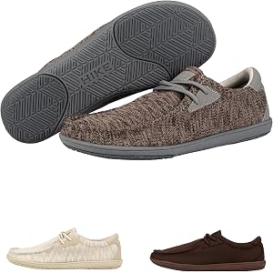 Hike Footwear HF Reed Men's Barefoot Loafers, Zero Drop | Hands-free collapsible heel, elastic laces, wide toe box, soft canv