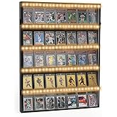 LED Baseball Card Display Case, Graded Sports Card Display Wall Cabinet for Trading Cards, PSA Card Display for Baseball, Football, Basketball, and Hockey Collectors