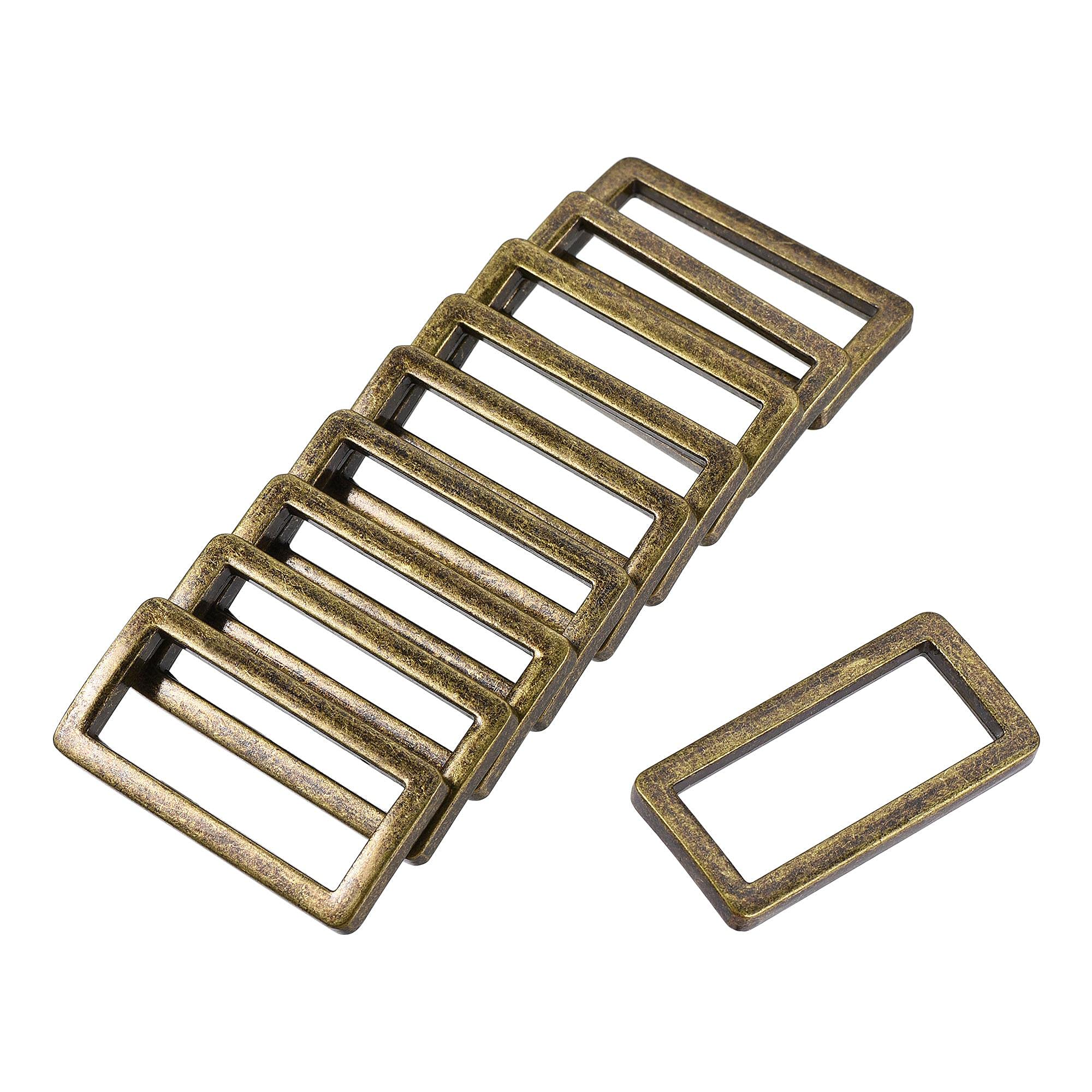 sourcing map Metal Rectangle Ring Buckles 32x12.5mm for Bags Belts DIY Bronze Tone 20pcs