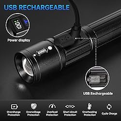 Rechargeable Flashlights 2 Pack, Super Bright High