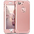 BENTOBEN 8 Plus Case,7 Plus Case, 3 in 1 Hybrid Hard PC Soft Rubber Heavy Duty Rugged Bumper Shockproof Anti Slip Full-Body Protective Phone Case for Apple 8 Plus/7 Plus,Rose Gold