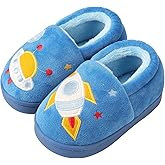 OWIF Toddler Slippers Boys Girls Little Kids House Slipper Cute Warm Soft Indoor Bedroom Shoes with Non-slip Sole