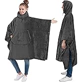 PAVILIA Wearable Blanket Poncho Women Men, Oversized Hoodie Sweatshirt Sweater Neck Warmer, Fleece Soft Hug Sleep Pod Adult