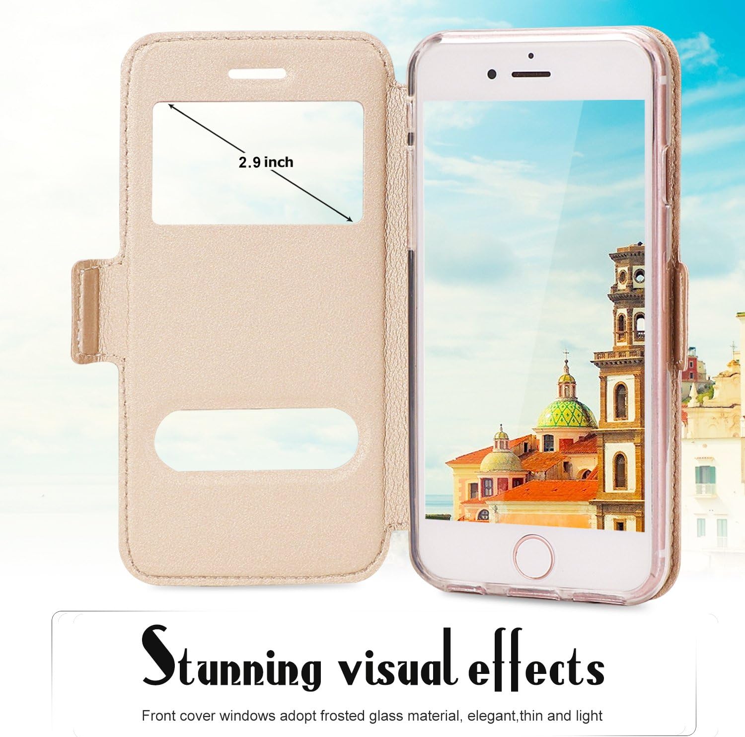 Amazon Co Jp Iphone6splus ケース Iphone6plus ケース Fyy 窓付き ケース 軽量 超薄型 横開き 手帳型 耐衝撃 スタンド機能 マグネット式 Puレザー スマホケース 5 5インチ Iphone6s Plus 6 Plus兼用 ゴールド 家電 カメラ