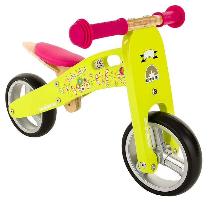 bicicletta di legno senza pedali colore verde
