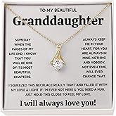 To My Granddaughter from Grandma | Birthday, Graduation, Christmas Jewelry Gift from Grandparents | Charm Necklace with Message Card and Gift Box