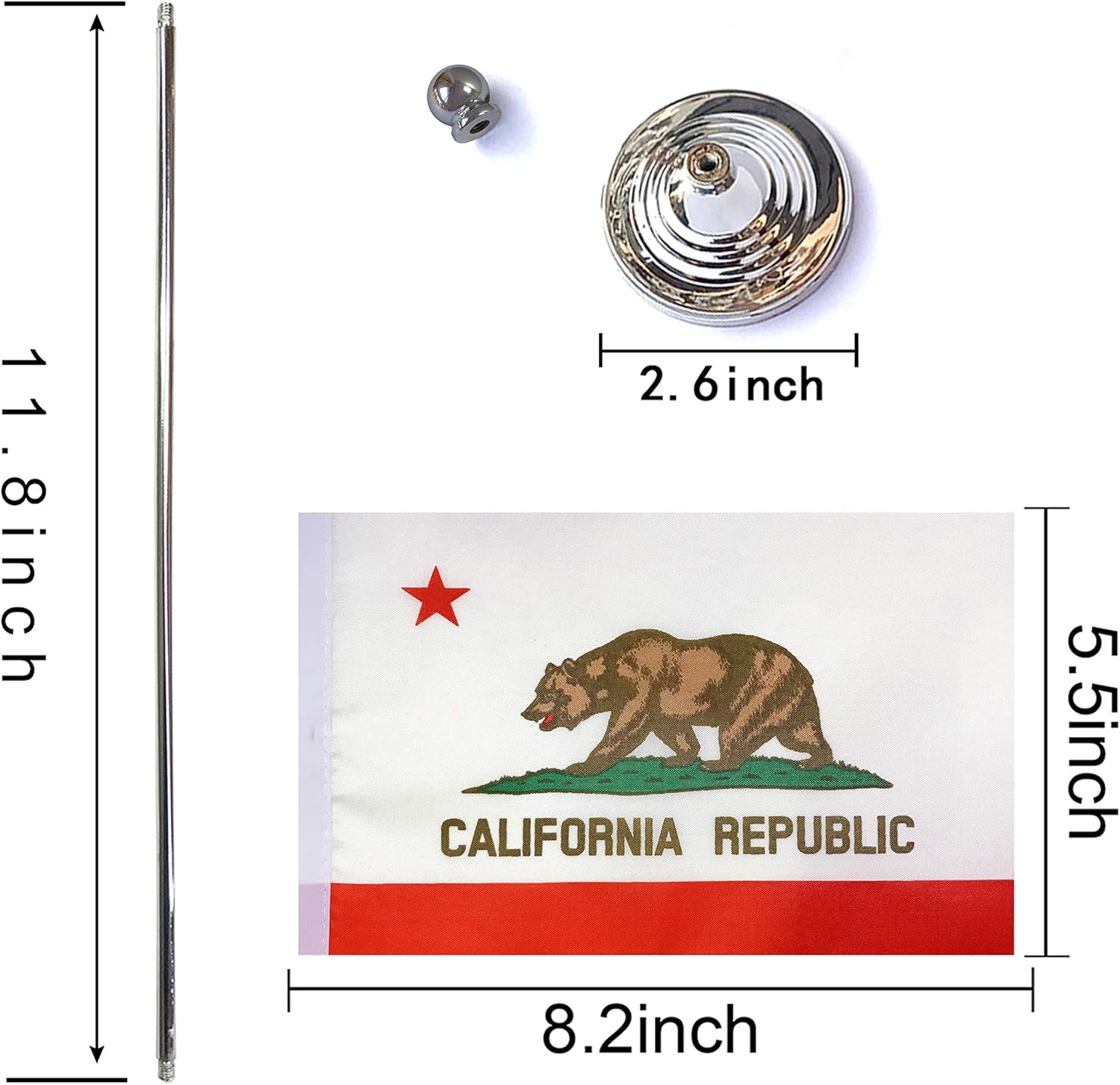 WEITBF California State Desk Flag Small Mini California CA Office Table Flag with Stand Base,2 Pack: Garden & Outdoor