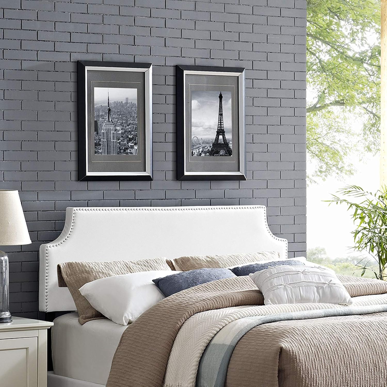 Best Modway Lily King Fabric Headboard, Gray