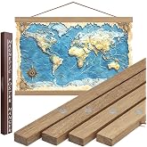 DACRI HOME 24-inch Magnetic Poster Hanger Frame in Teak Wood, Strong Magnets