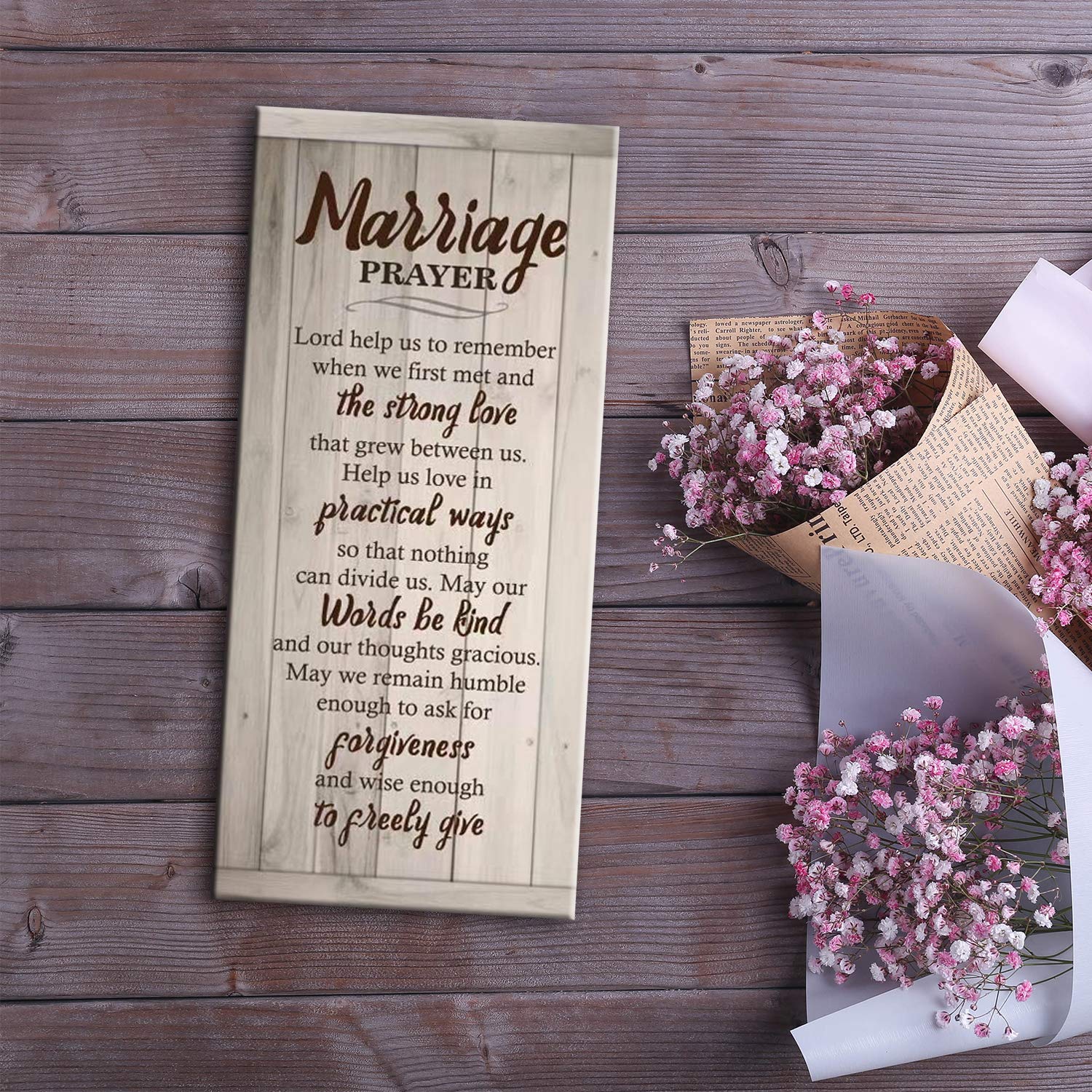 Marriage Prayer Plaque Rustic Wood Sign,Christian Decor, Unique