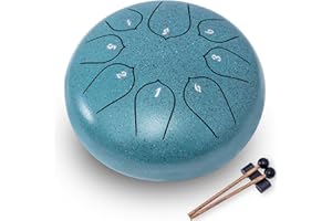 CIRONBOW Steel Tongue Drum 6 Inch 8 Notes,Hand Drums with C-Key Travel Bag Drumsticks Holder Finger Paddles and Music Book,Handpan Percussion for Musical Education Meditation Yoga Gifts(Malachite)