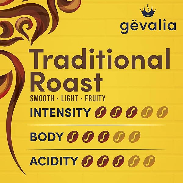 GEVALIA TRADITIONAL ROAST MILD LIGHT ROAST GROUND COFFEE, 12 OZ BAG