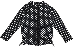 SwimZip Girls UPF 50+ Long Sleeve Zip Rash Guard Swim Shirt Top