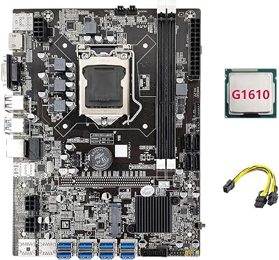 Zunedhys B75 ETH Mining Motherboard 8XPCIE G1610 CPU LGA1155 6Pin Dual 8Pin