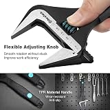DURATECH 8-Inch Adjustable Wrench Wide Jaw 41 mm Cr-V Steel Black Oxide view 6