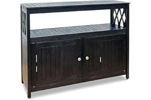 DTY Outdoor Living Longs Peak Eucalyptus Wood Sideboard Table, Outdoor Buffet Canibet with Storage, Espresso Oil Weather-Resistant Finish