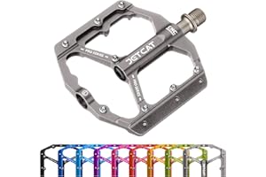 JETCAT Mountain Bike Pedals Flat - MTB Pedals Flat, Bicycle Pedals, Road Bike Pedals, BMX Pedals, for BMX MTN Road Gravel EBike, Specialized Parts, Adults, Aluminum Metal Stamp 9/16"