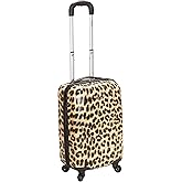 Rockland Safari Hardside Spinner Wheel Luggage, Carry-on 20", Leopard