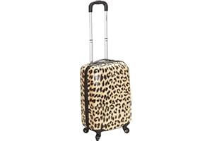 Rockland Safari Hardside Spinner Wheel Luggage, Leopard, Carry-On 20-Inch