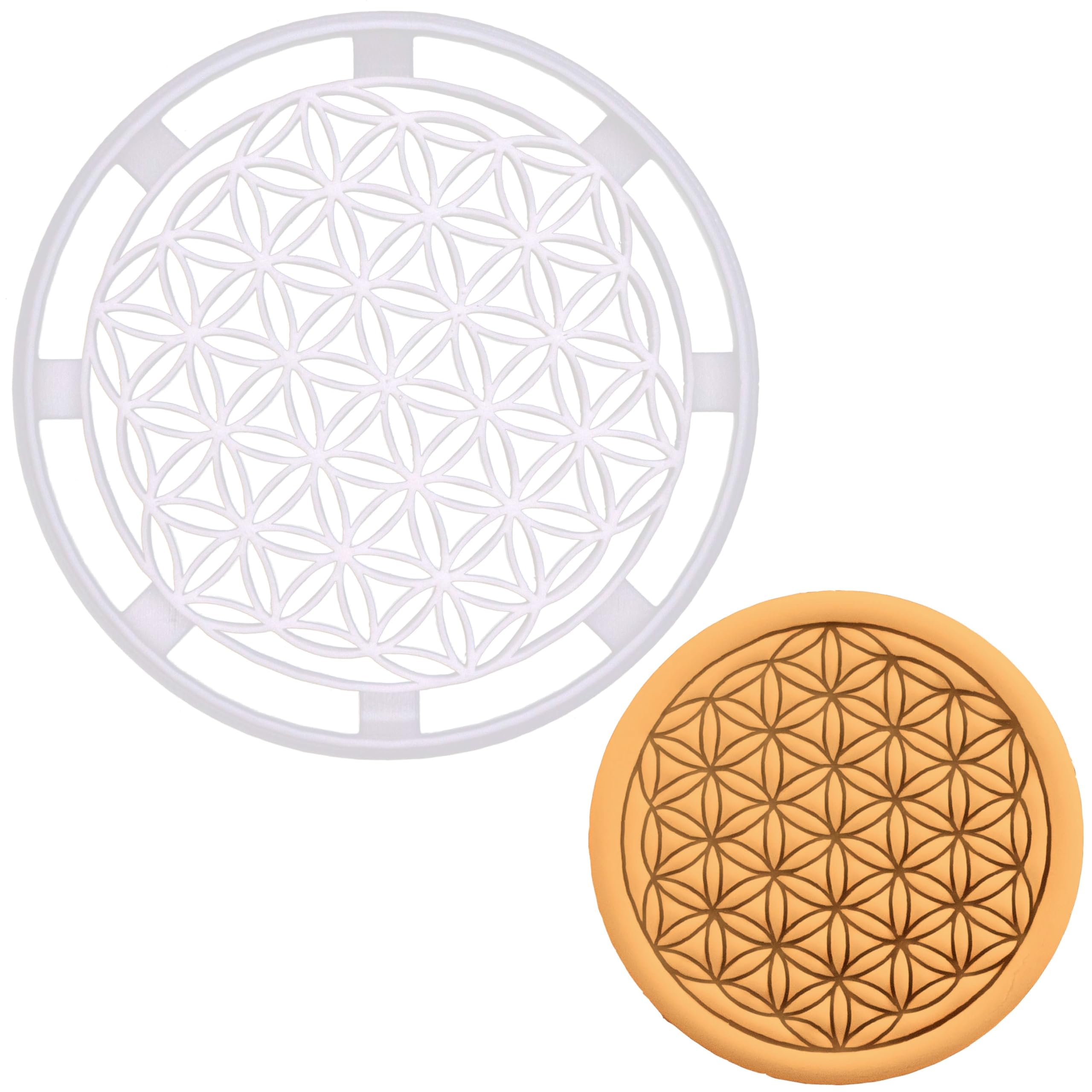 BAKERLOGY Flower of Life Cookie Cutter - Detailed Biscuit Cutter Design for Baking and Crafts, Ideal on Fondant, Dough, Clay