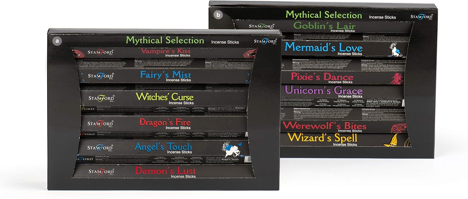 Stamford 37341 Mythical Variety Set Incense Sticks - 12 Packs x 15 Sticks, Black - Image 4