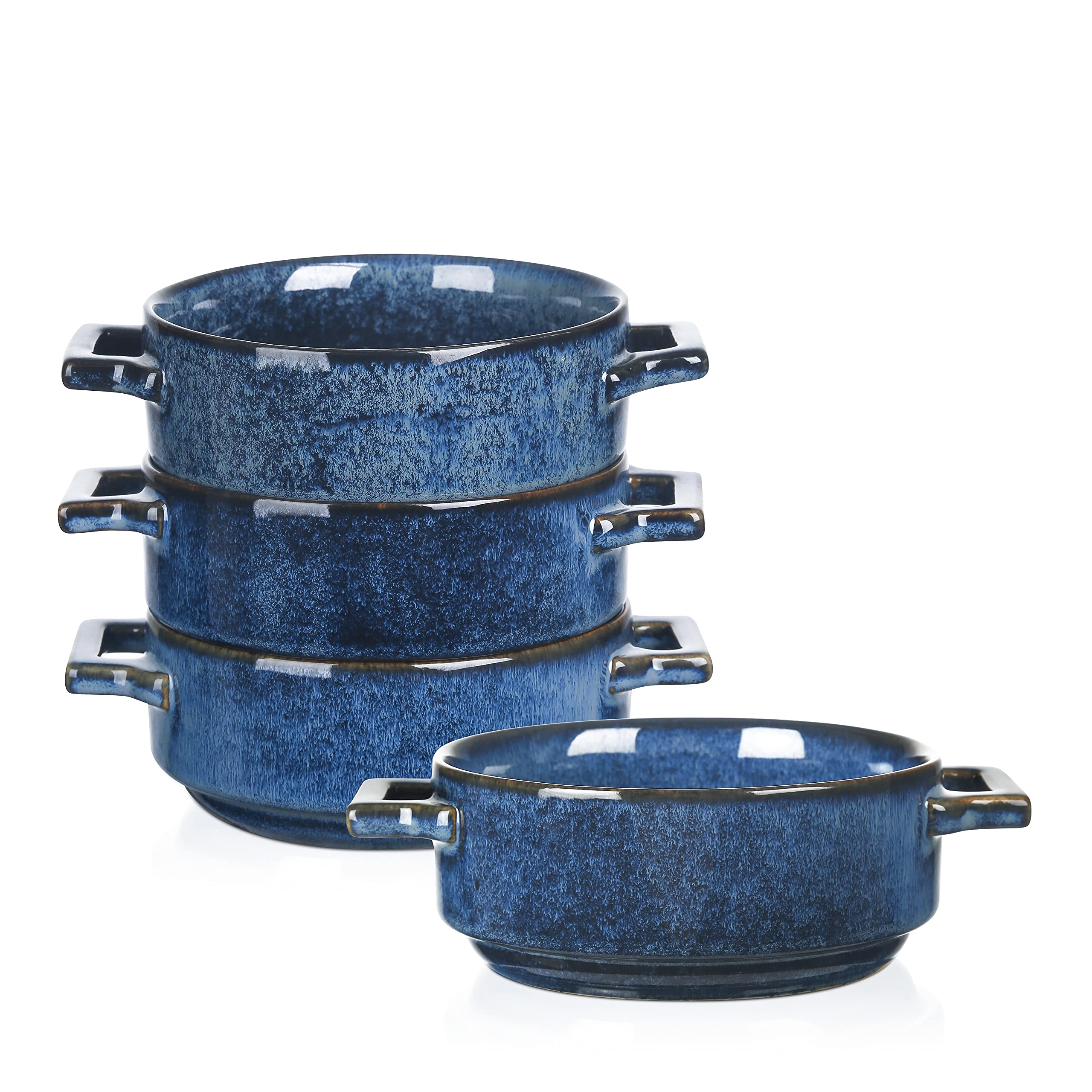 Ceramic Soup Crocks With Lids And Handles Set LE TAUCI French Onion S Set Of 4 - 16oz Ceramic Soup Crocks With Lids & Handles, Oven Safe Serving Bowls Soup Bowl - View #10