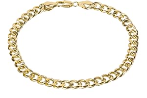 kelistom Gold Cuban Link Anklet Bracelet for Women Men, 7mm Wide 14K Gold / 18K Gold/White Gold Plated Diamond Cut Curb Chain Ankle Bracelets for Women Men 9 10 11 inches