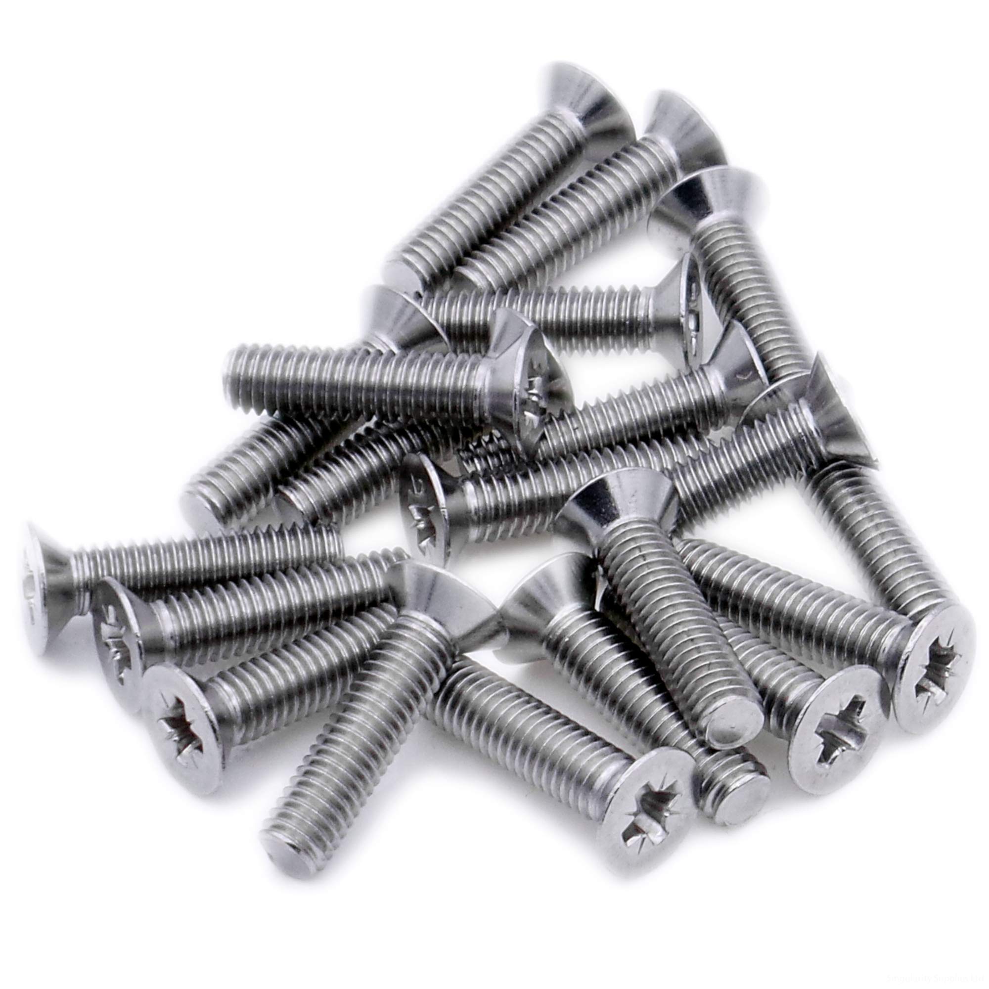 M3 (3mm x 14mm) Pozi Countersunk Machine Screw (Bolt) - Stainless Steel (A2) (Pack of 20)
