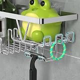 KEGII Shower Caddy Adhesive 4 Piece Stainless Steel with Toothbrush & Soap view 6