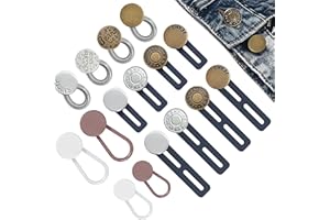 UOPCAML 16Pcs Button Extenders for Jeans, Pant Waist Extender Buttons for Women Men, Pants Waistband Expander, No Sew Waist Extensions for 1-1.8 Inches