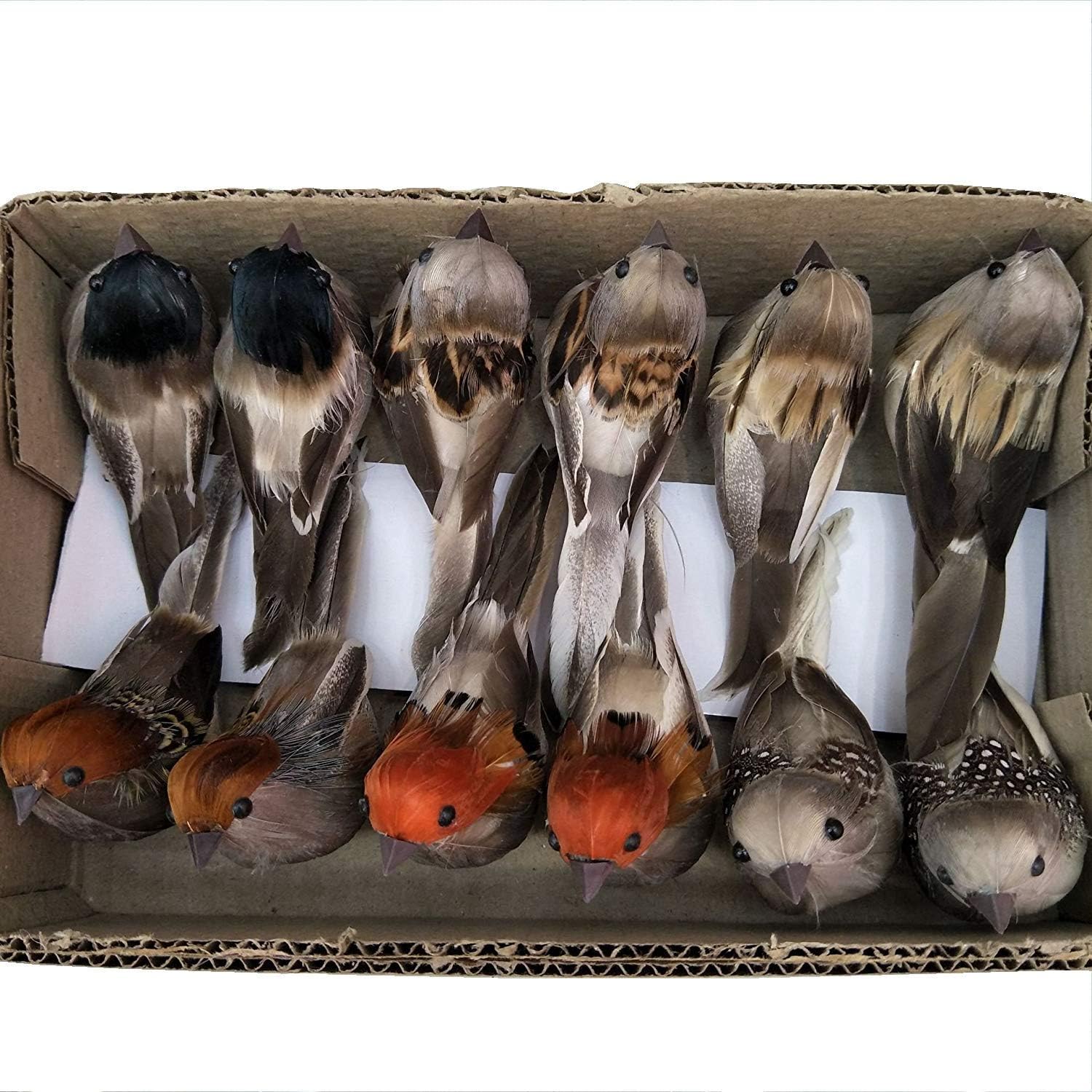 LWINGFLYER Artificial Simulation Foam Bird, Sparrow Ornaments DIY Craft for Wedding Decoration Party Accessories 10cm (12)