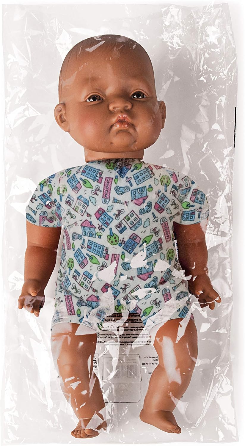 Miniland Miniland31067 40 cm Unisex Bald South American Baby Doll without Underwear, Multi-color - Image 4