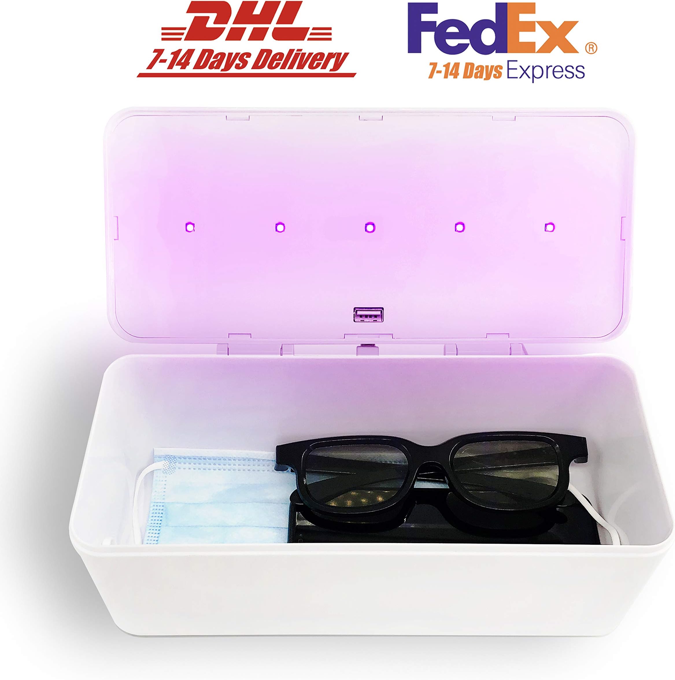 UVLED Light Dis-infection Phone Disinfect Box LEDUV Leaner for Baby Bottle, Jewelry, Beauty Tools,Toothbrush 99% Cleaned in 30 Mins (White)