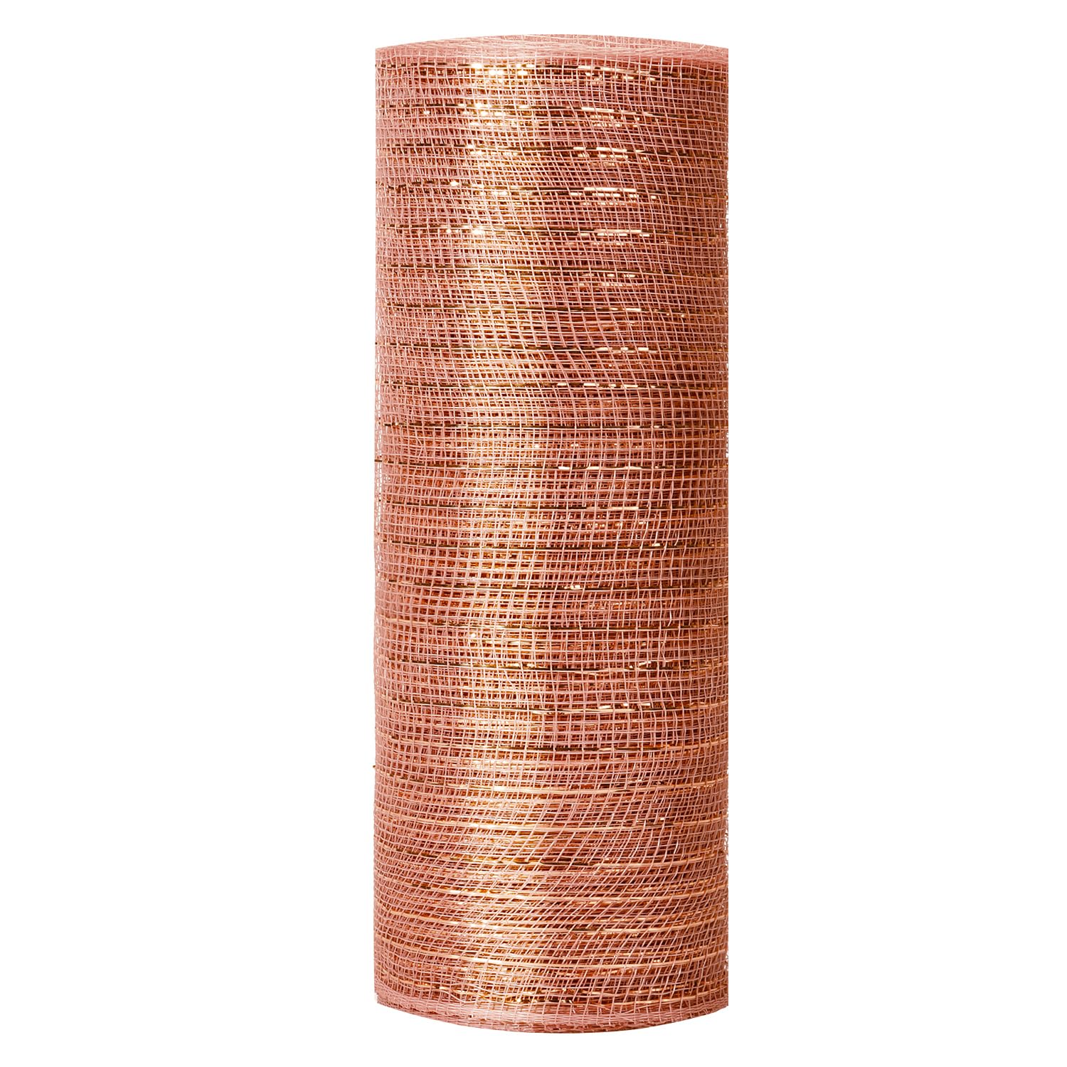 Jomnvo 10 Inch x 10 Yards Christmas Poly Mesh Ribbon Metallic Foil Deco Mesh Ribbon Christmas Party Decoration Wreath Making Poly Mesh Ribbon (Rose Gold)