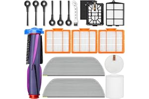 FENKABS 16 Pack Replacement Parts for Shark PowerDetect NeverTouch RV2820YE / PowerDetect NeverTouch Pro RV2820ZE AV2800ZE Vacuum Cleaner, Main Brush Filters Side Brushes Mop Pads Cleaning Brush