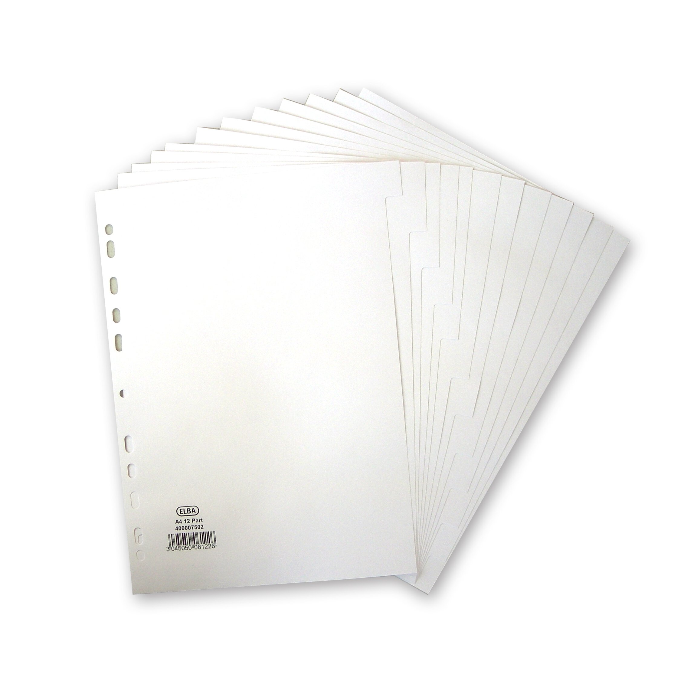 Elba A4 12 Part 160gsm Divider - White