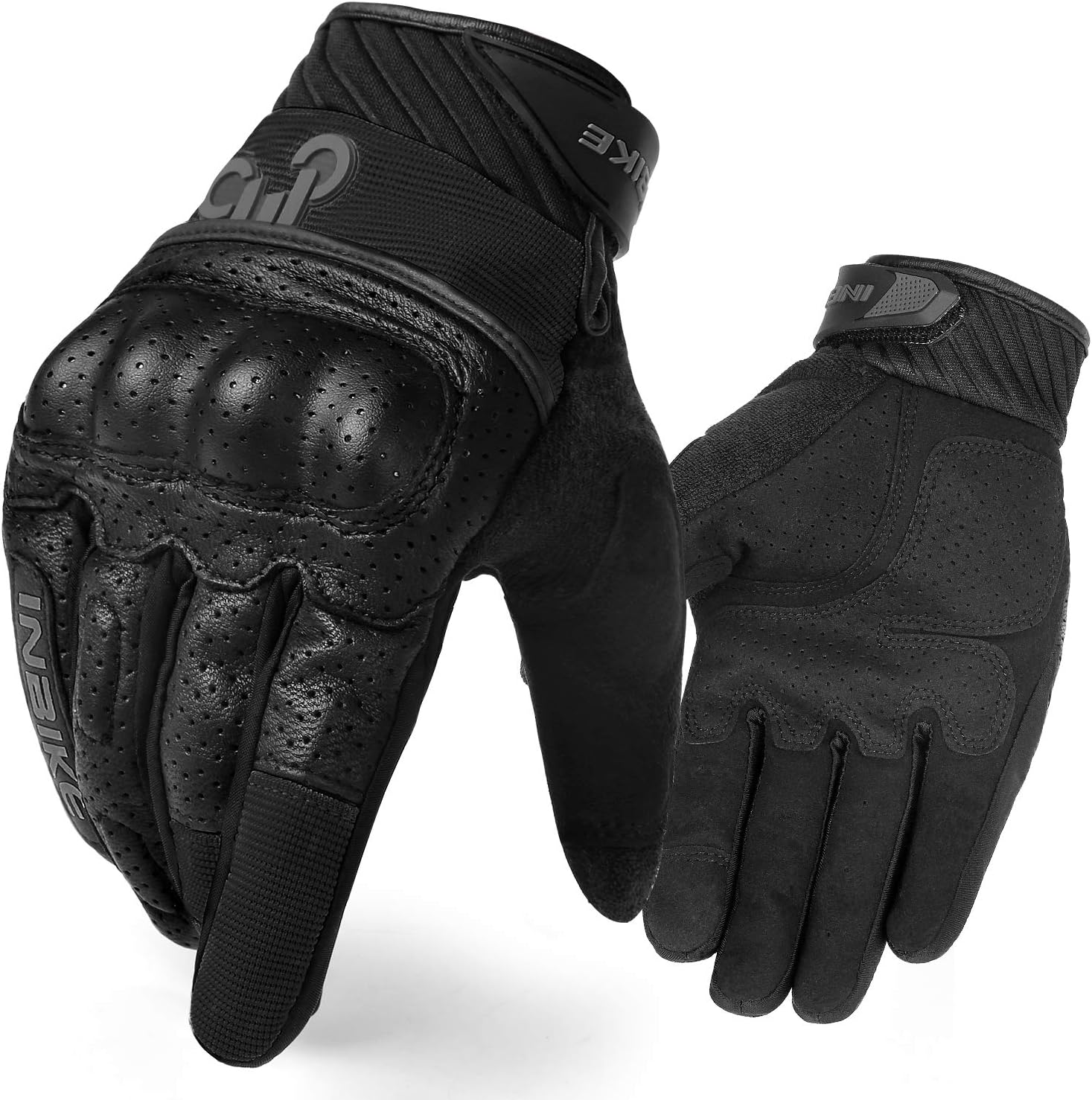 INBIKE Motorcycle Gloves Leather Motorbike CE Certification All Season Full Finger Breathable Racing Touch Screen Glove IM801