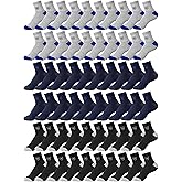Fourluoo 60 Pairs Mens Socks Bulk Homeless Thermal Moisture Wicking Sports Crew Ankle Sock for Men Unisex