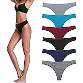 Imakokoni Seamless Thongs for Women No Show 6 Pack Women's Nylon Spandex Thong Underwear