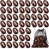 60 Pcs Mini Football Stress Ball 1.5 Inch Small Soft Foam Balls Bulk Sports Party Favors with Drawstring Mesh Bag for Sports Theme Party Favor Supplies Outdoor Games (Dark Brown)