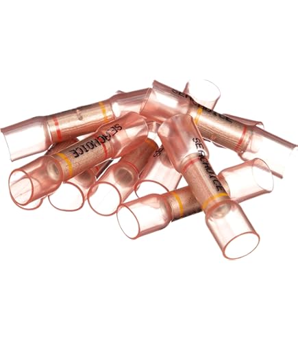 Seachoice 61401 Connettori Termorestringenti 3-in-1: Giunzioni Marine Per Fili 22-18 A 16-14, Rame Stagnato, Confezione Da 10, Blu