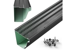 Waterlock 5" Gutter Guards Leaf Protection, Domestic Aluminum Gutter Covers 5 Inch (Sample, Black)